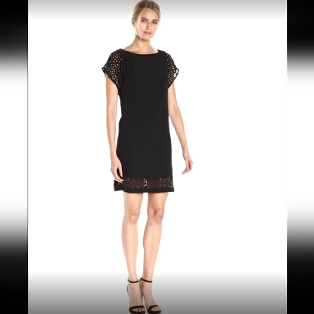 CALVIN KLEIN Laser Cut Sheath Dress